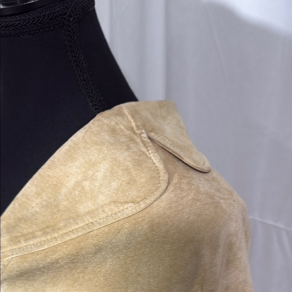 SPIEGEL WOMEN'S TAN LEATHER SUEDE JACKET SIZE 10 - Picture 7 of 13